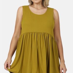 Sleeveless Olive Mustard Women's Top